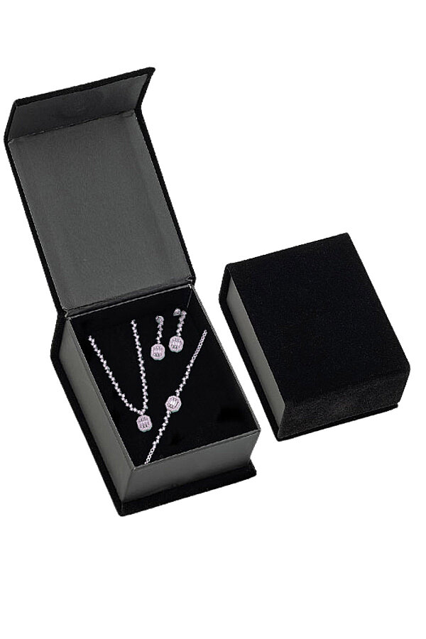 Şık Hediyelik Siyah Kadife Kutu - Gümüş Pazarım