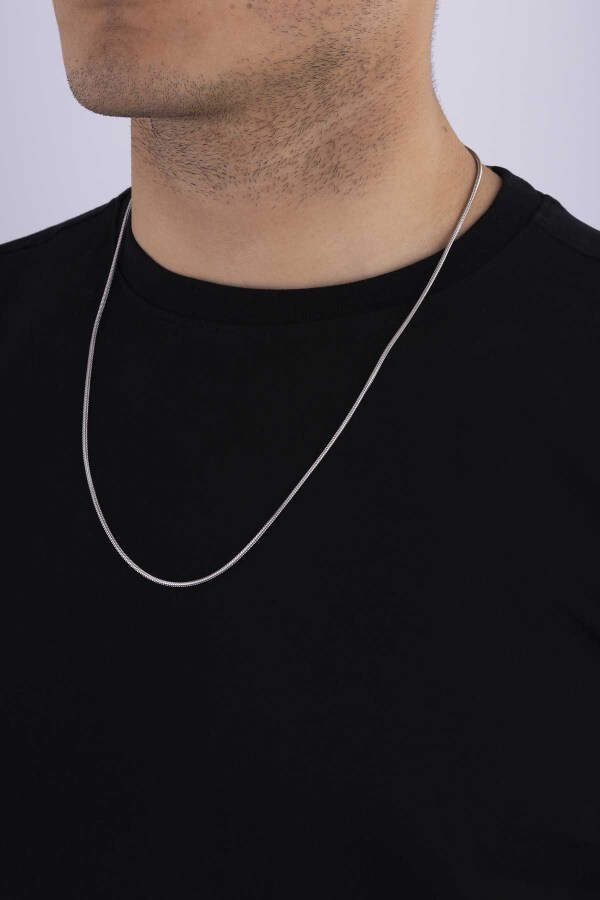 Silindir Model İtalyan Erkek Çelik Zincir - Gümüş Pazarım