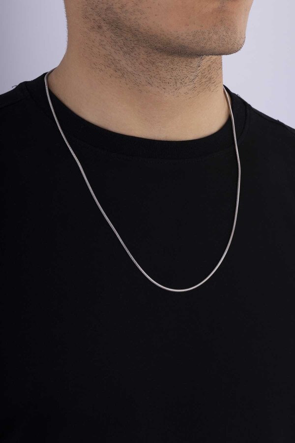 Silindir Model İtalyan Erkek Çelik Zincir - Gümüş Pazarım