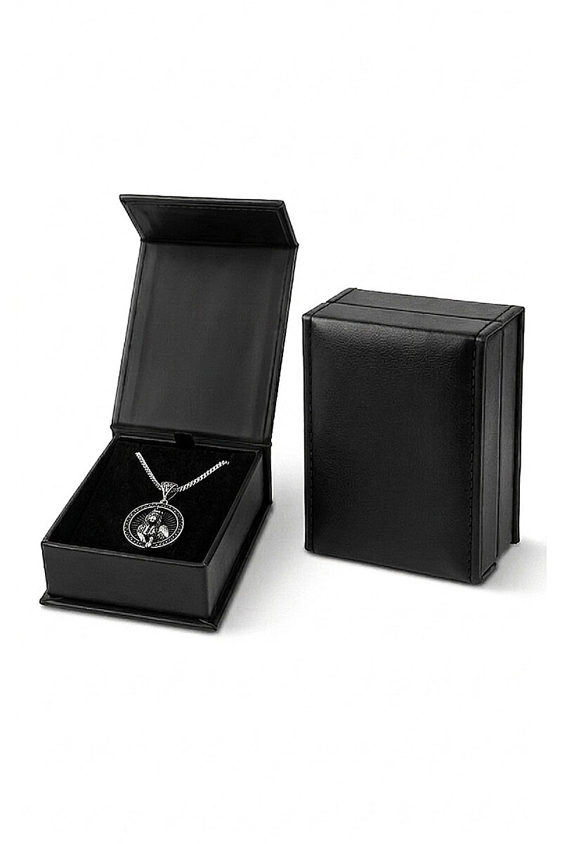Siyah Deri Hediyelik Şık Kolye Kutusu - 1