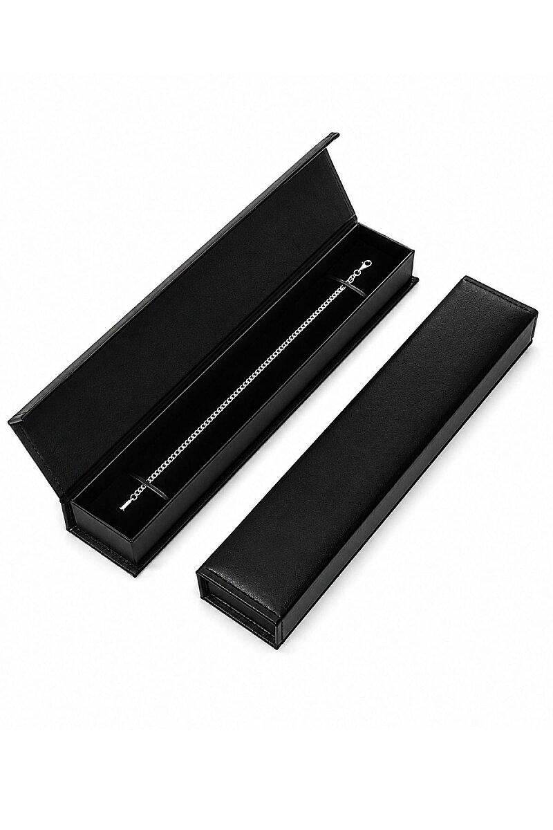 Siyah Deri Kaplama Premium Bileklik Kutusu - 1