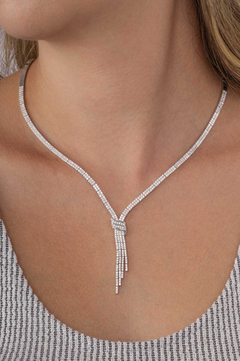 Su Yolu Kemerli 925 Ayar Gümüş Kolye - 2