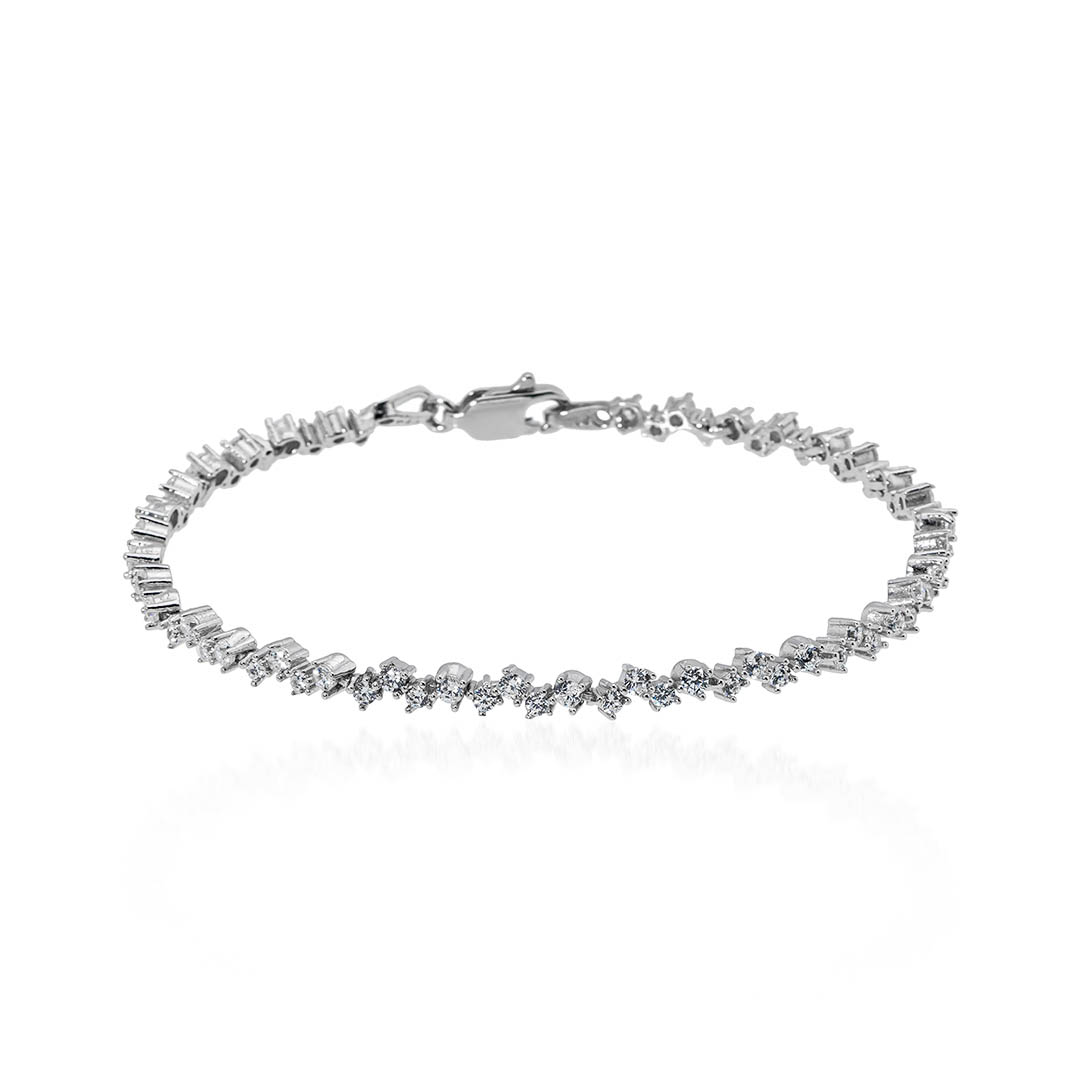 Gümüş Pazarım - Waterway Silver Bracelet with 4 Prongs