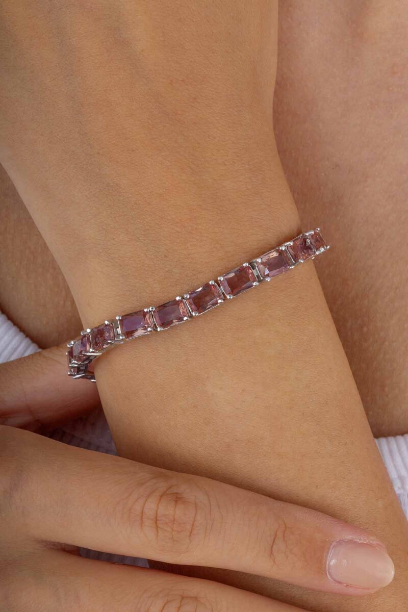 Zultanit Taşlı Baget Su Yolu Gümüş Bileklik - 1