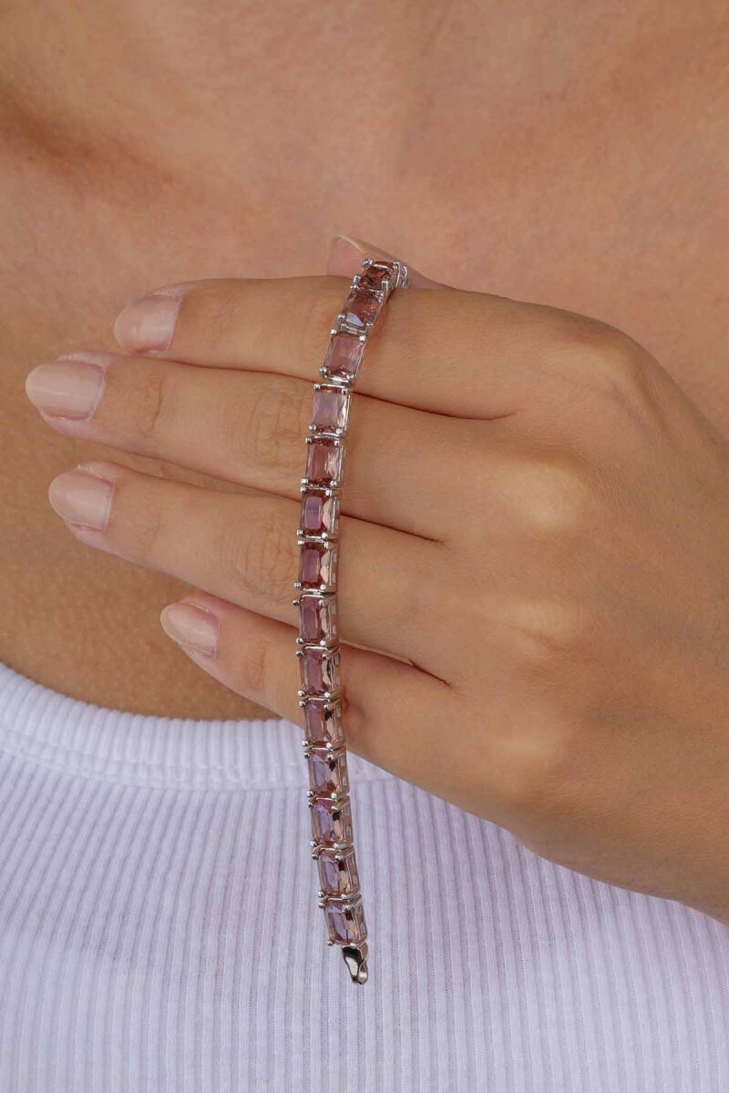 Zultanit Taşlı Baget Su Yolu Gümüş Bileklik - 2