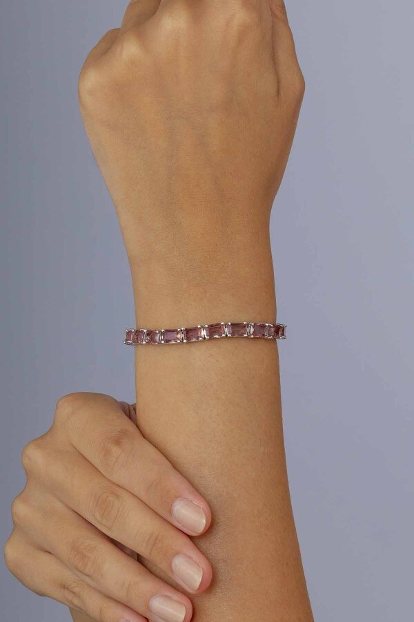 Zultanit Taşlı Baget Su Yolu Gümüş Bileklik - Gümüş Pazarım